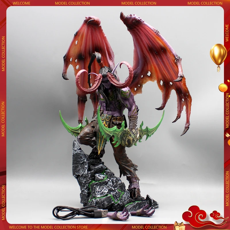 

38cm Warcraft Illidan Stormrage Game Action Figure Wc-Li Collectible Statue Ornament Model Garage Kit Doll Toys Gift