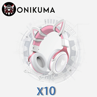 Onikuma X10 Wired Gaming Headset with Cat Ears Rgb Lighting