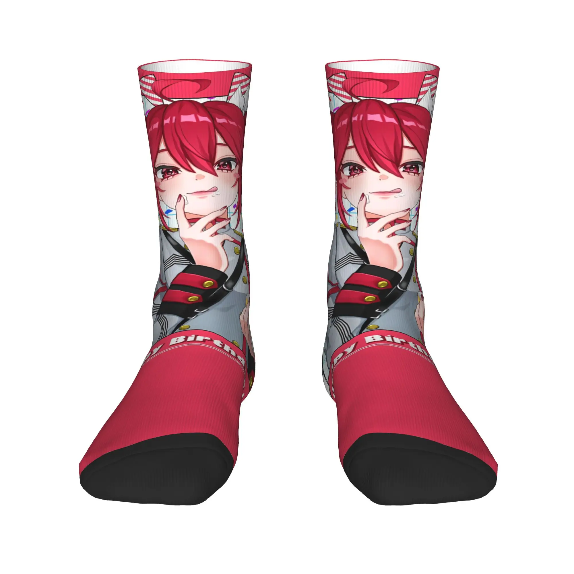 Kasane Teto Cheer Portrait Cute Stockings  Custom Retro Socks Winter Anti-Slip Socks Men's Cycling Soft Socks