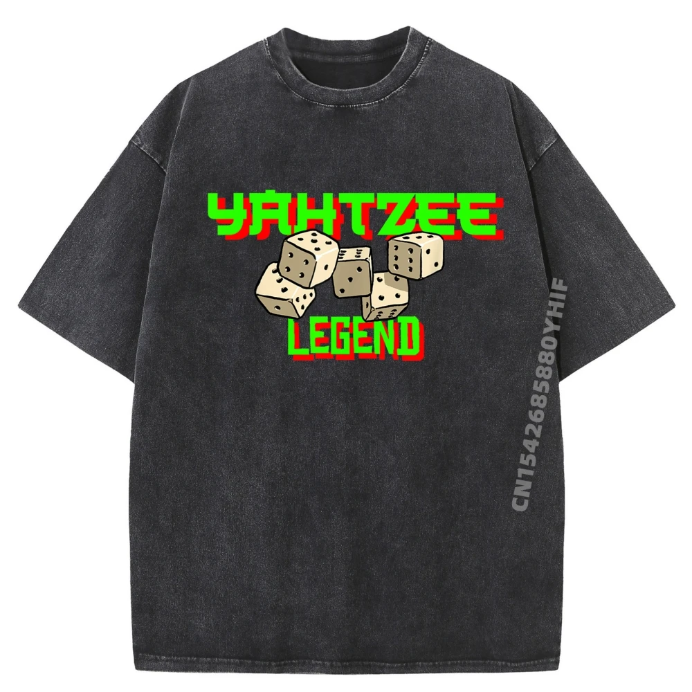 

Yahtzee Legend Designer Clothes Mens Trend Washed T-Shirt Men Cotton Oversized Summer Casual Printed T Shirt