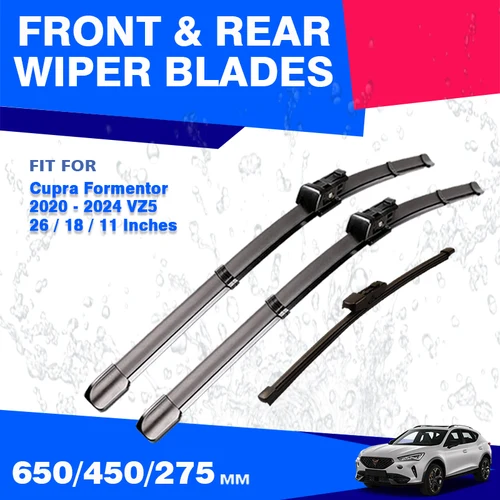 Juego de limpiaparabrisas delantero y trasero para Cupra Formentor 2020 2021 2022 2023 2024 VZ5, repuesto de ventana, accesorios para coche