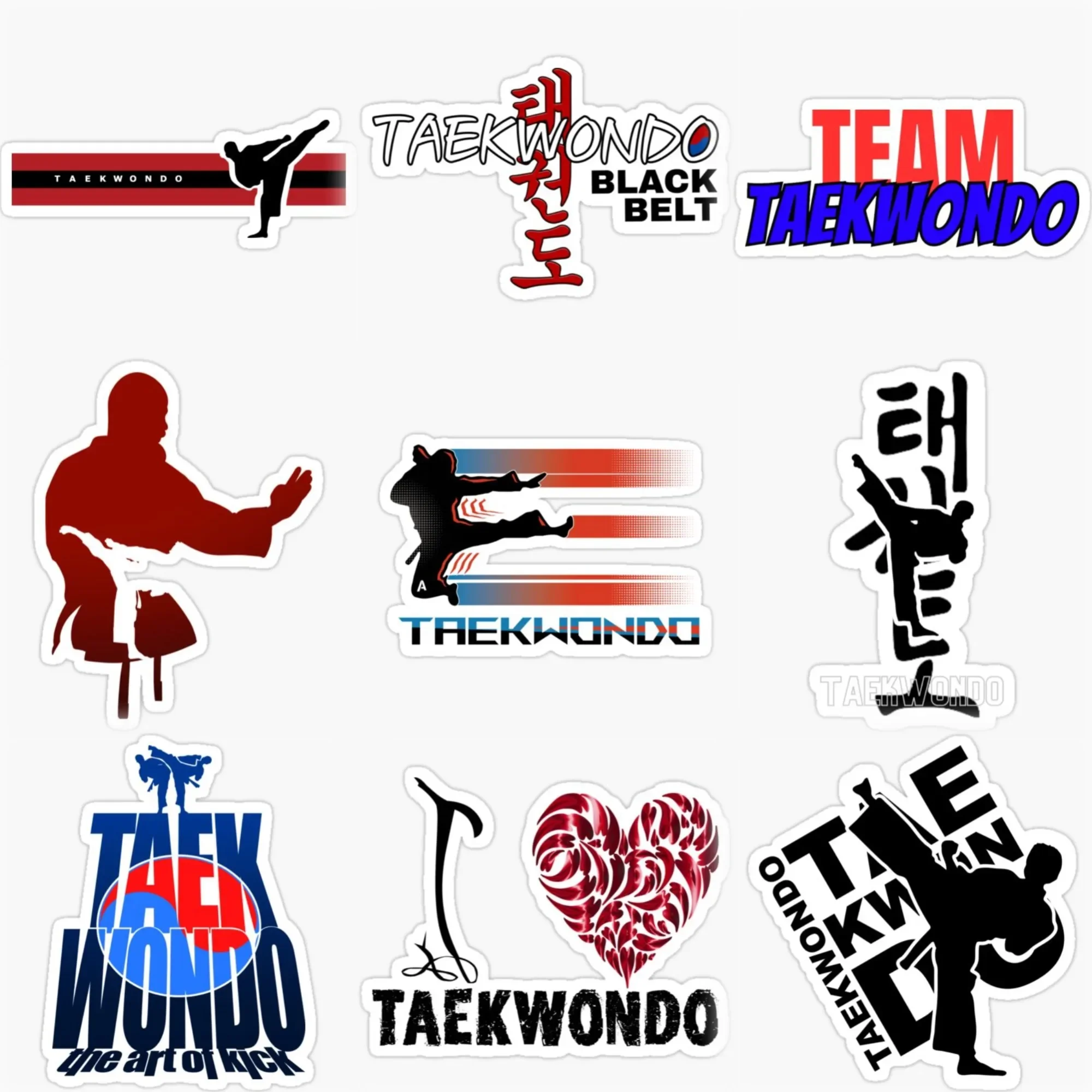 

TKD Taekwondo Combat Kicking Creative PVC Car Stickers Accessories Van Truck Bicycle Helmet Window Wall Decal Customizable Size