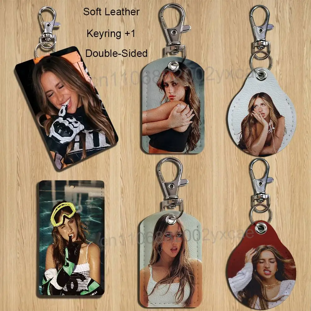 Porte-clés et pendentif de mode pour sac, avec motif de la chanteuse Tate McRae (personnage de dessin animé/anime), support pour cartes d'identité, de transport et de visite, design mignon pour adulte