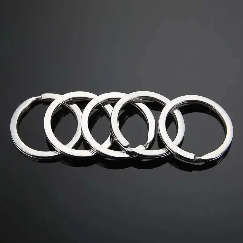 10 Pcs Simple Stainless Steel Key Rings 25 MM Round Flat Line Split Rings Keyring for Jewelry Making Diy Gift Car Keychain
