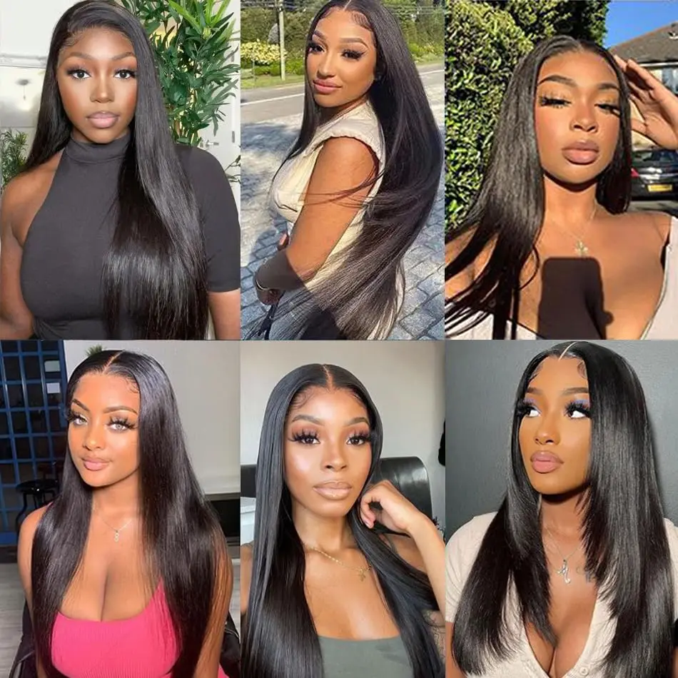 Hair Straight Human Hair Bundles Deal Brazilian Remy Hair 28 30 32 40 Inch Lace Closure 100% Natural Extensions For Women