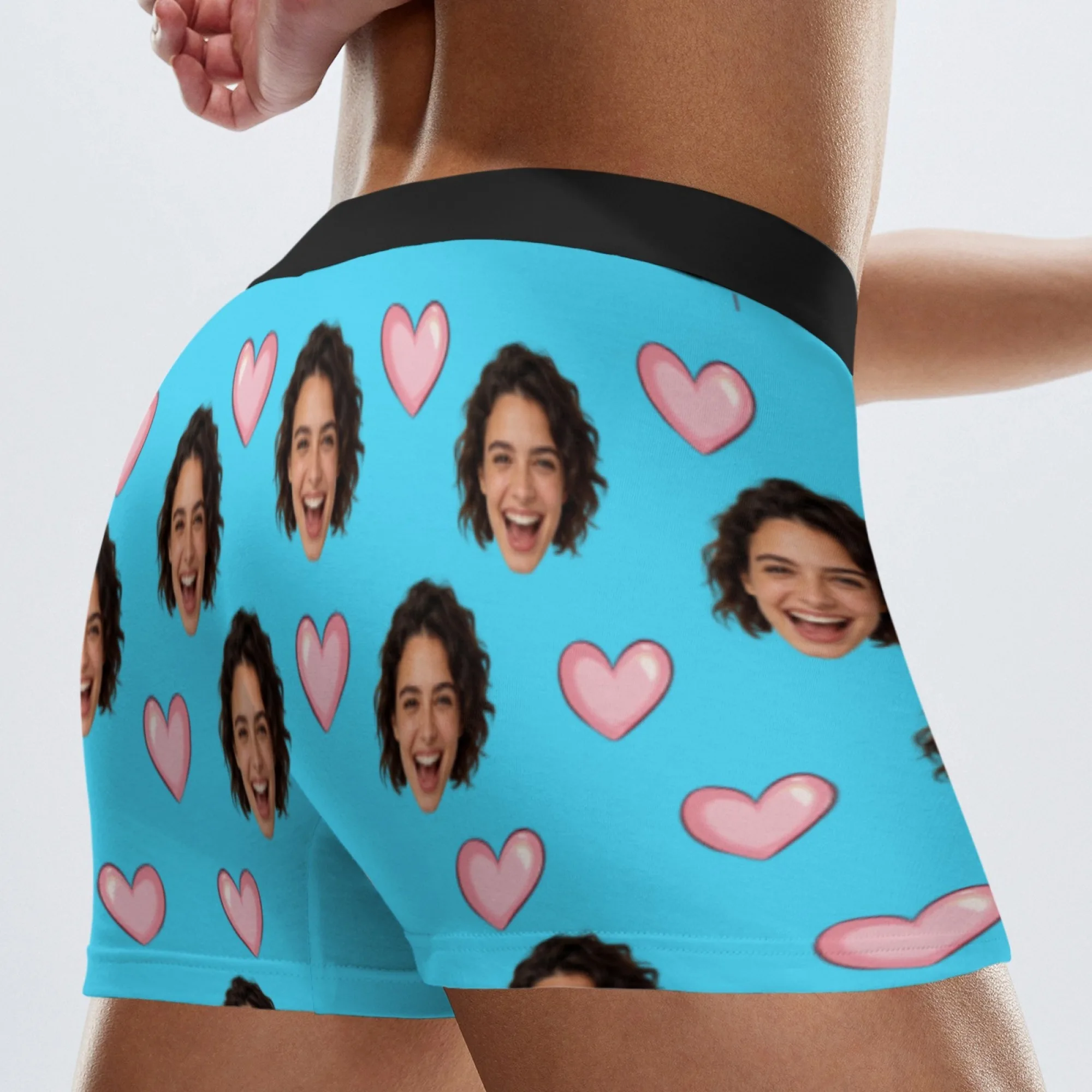Personalized Face Photo Underwear Custom Heart Boxer Briefs Custom Men Valentine's Day Gift For Husband Anniversary view 5