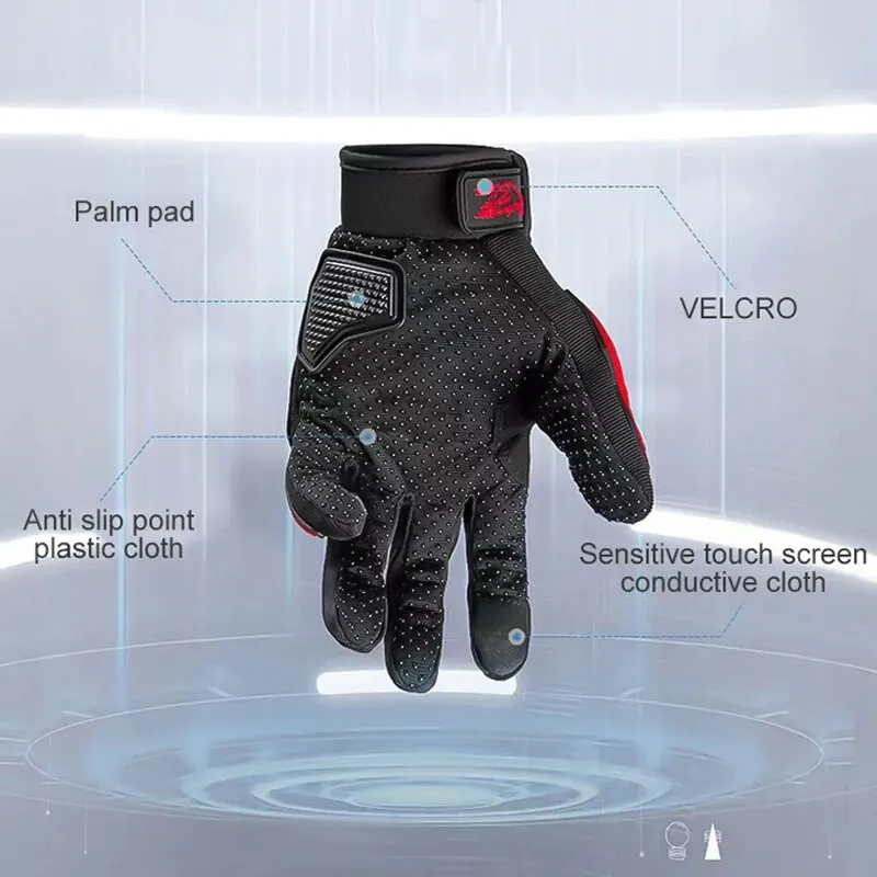 Motorcycle Gloves Black Racing Genuine Leather Motorbike Road Riding Team Glove Men Summer Winter Cycling Gloves