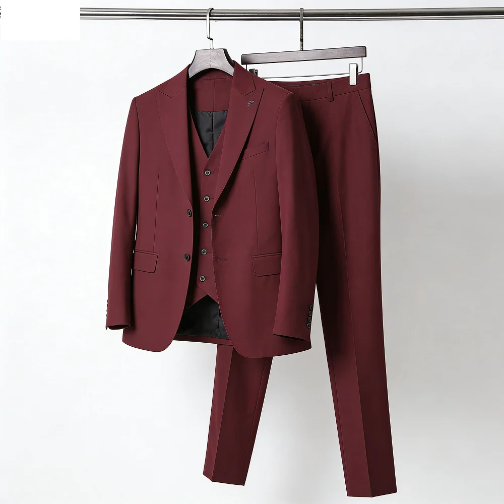 

Костюм-тройка для мужчин: смокинг с пиджаком с острыми лацканами, жилетом и брюками для свадьбы, деловых мероприятий, банкетов, наряд для жениха