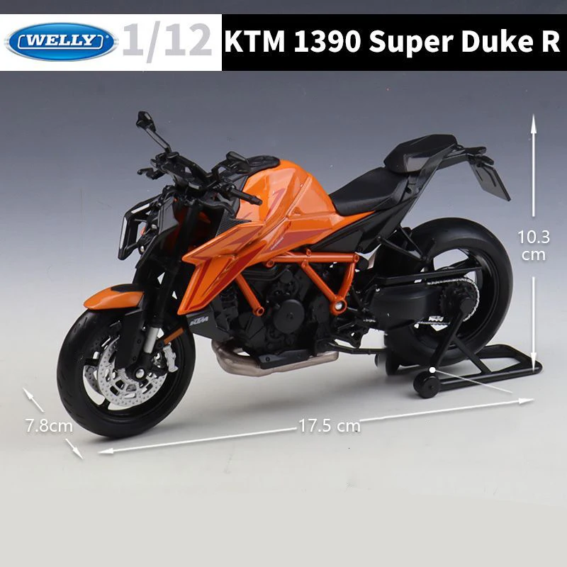 WELLY 1/12 KTM 1390 Super Duke R Motorcycle Model Toy Vehicle Collection Autobike Shork-Absorber Off Road Autocycle Toys Car