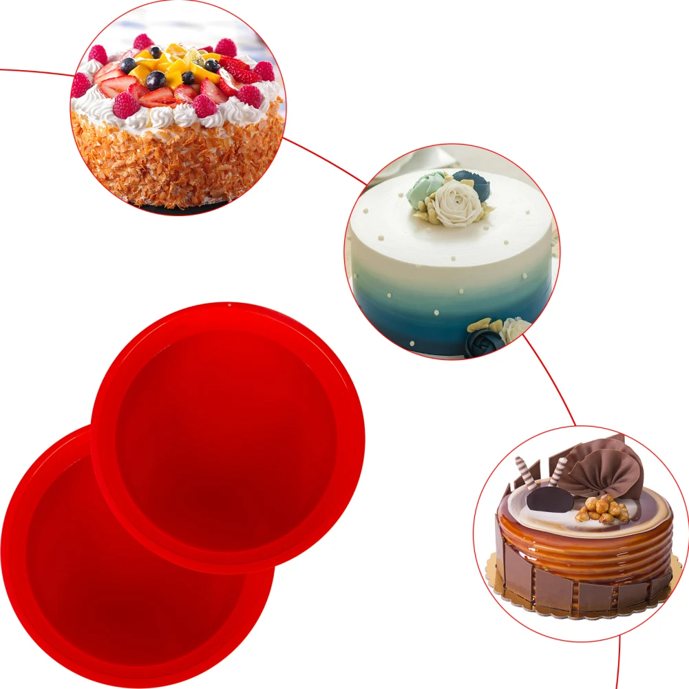 2pcs/set 6-inch Round Silicone Cake Shaper Mold Baking Accessories Baking Tray Kitchen Bakeware