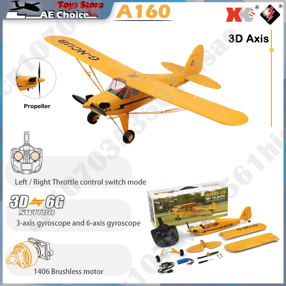 WLtoys A160 RC samolot 5-kanałowy 3D/6G 1406 bezszczotkowy silnik sterowany radiowo 650mm rozpiętość skrzydeł RC zabawka prezent dla dorosłych