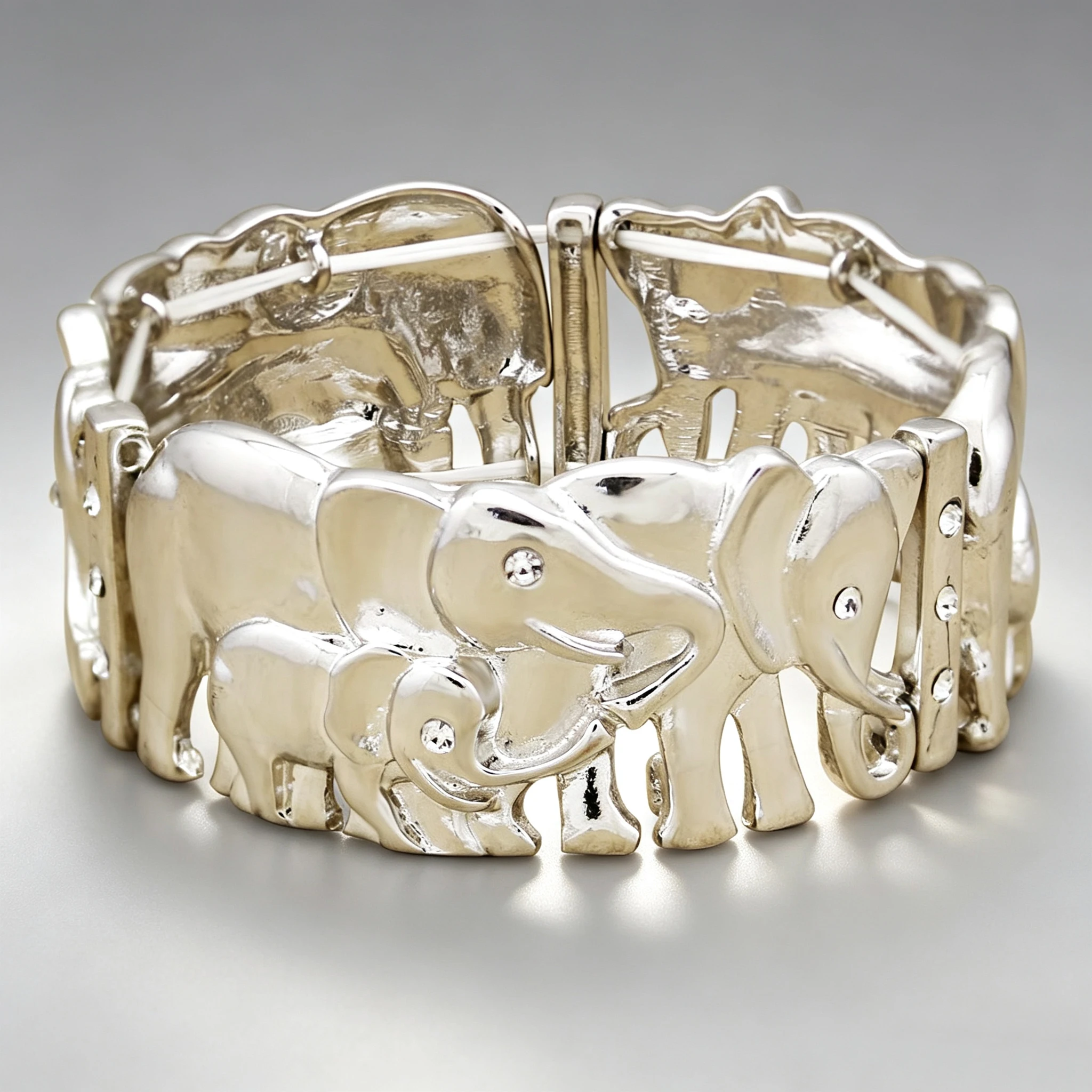Vintage African Elephant Stretch Bracelet For Men Women Eye Crystal Family Hindu Ganesh OM Luck Animal Cuff Bangle Jewelry Gifts