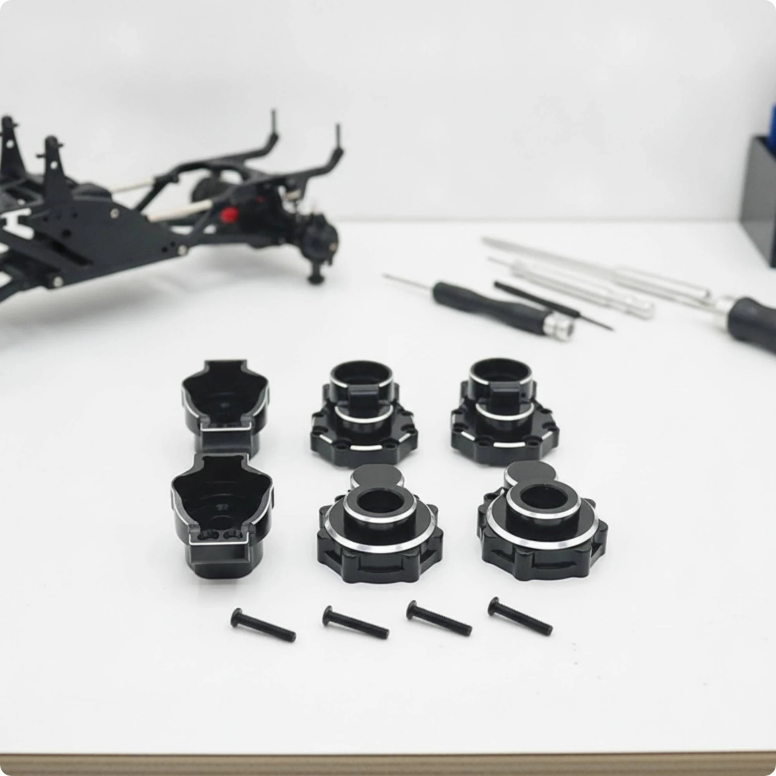 Rear Axle Cup with Connector Metal Rear Axle Cup with Screws RC Car Accessories Sturdy Hardware High Quality for Hobbyists