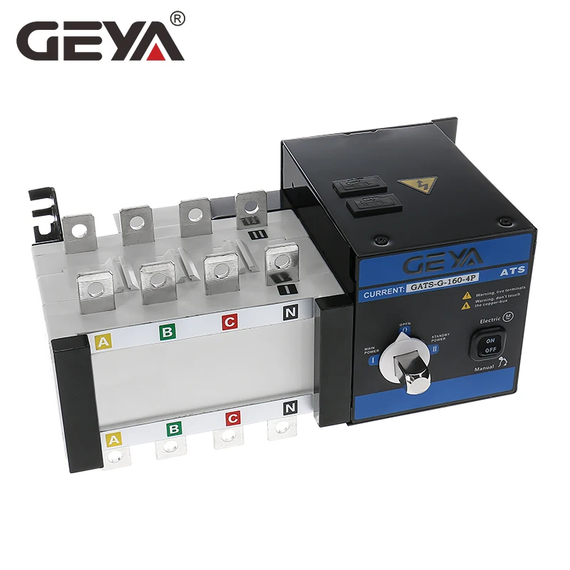 GEYA ATS PC Class  Automatic Transfer Switch  Generator Changeover Switch 3P 4P 160A AC400V Auto or Manual ATS 440V