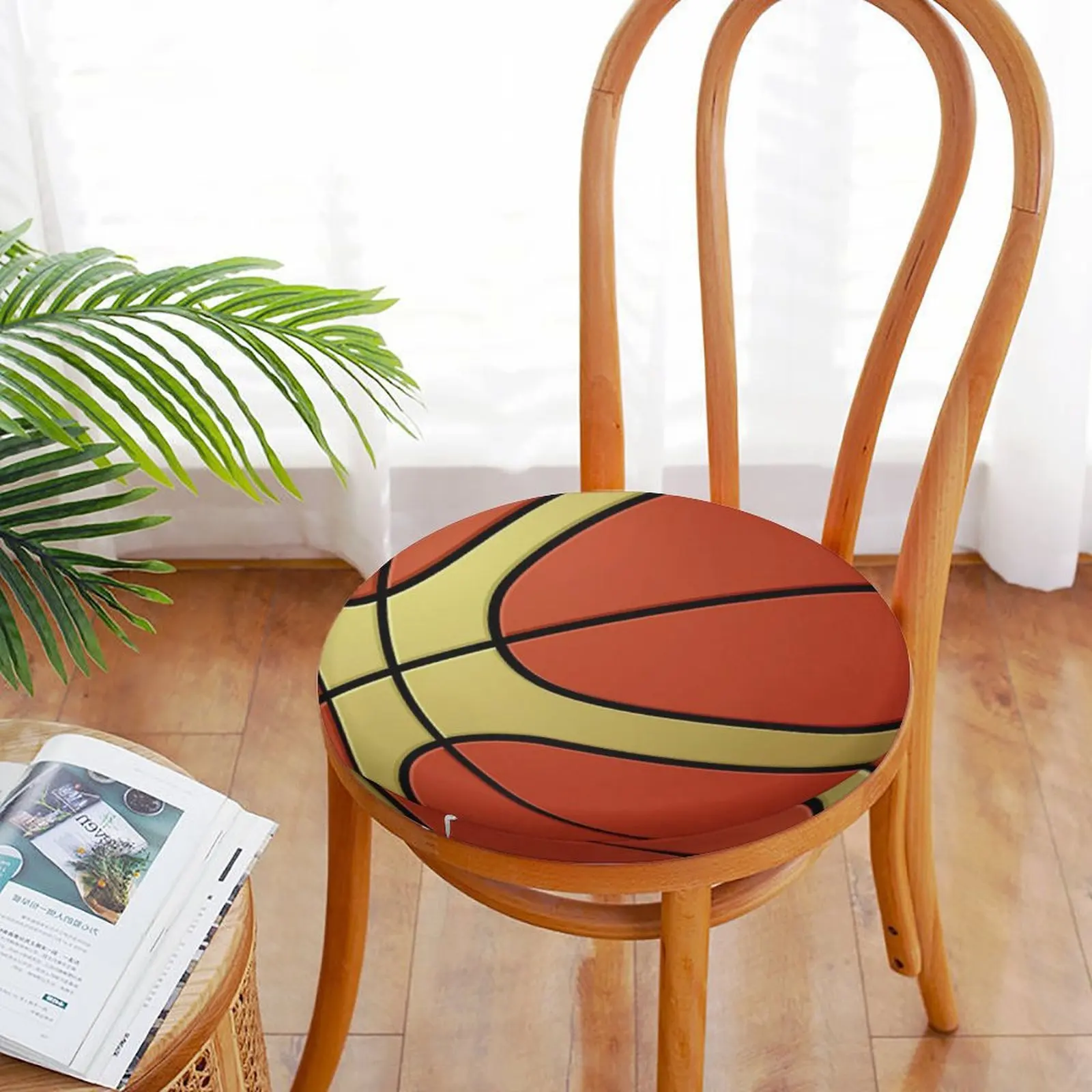 

Funny Basketball Round Seat Cushion Slow Rebound Memory Foam Core Sponge Gamer Chair Pad Throw Pillow Car Office Floor Kitchen