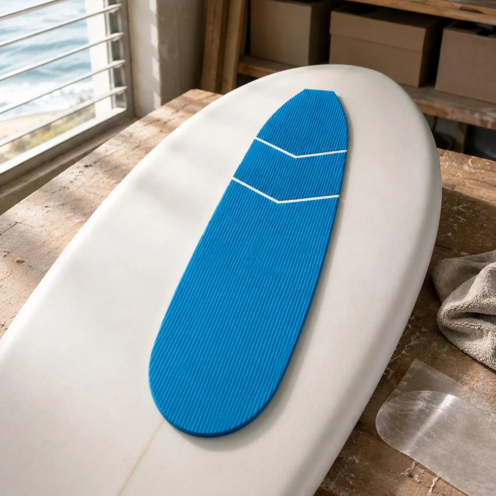 Land Surfboard Grip Pad Tapered EVA Foam Surfboard Pad EVA Deck Grip Mat Lightweight Water Sports Gear Shock Absorbing