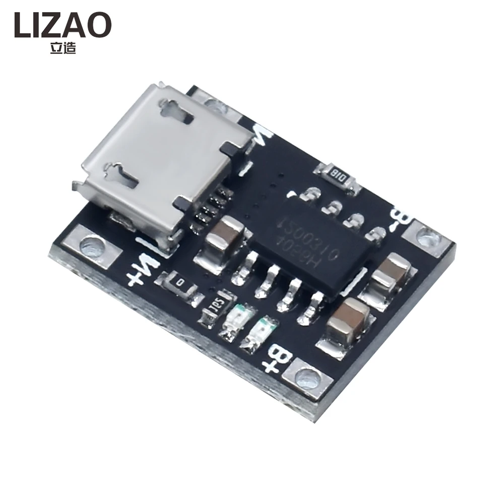 LIZAO 1/5/10PCS 1A 4.2V TC4056 Micro USB Lithium Battery Charger Module 5V-6V Replace TP4056 Charging Board