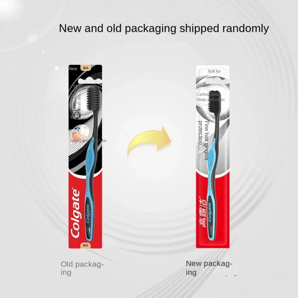 Colgate غرامة الشعر الفحم اللثة حماية فرشاة أسنان الشعر الناعمة المضادة للانزلاق مقبض للكبار التنظيف العميق لفجوة الأسنان