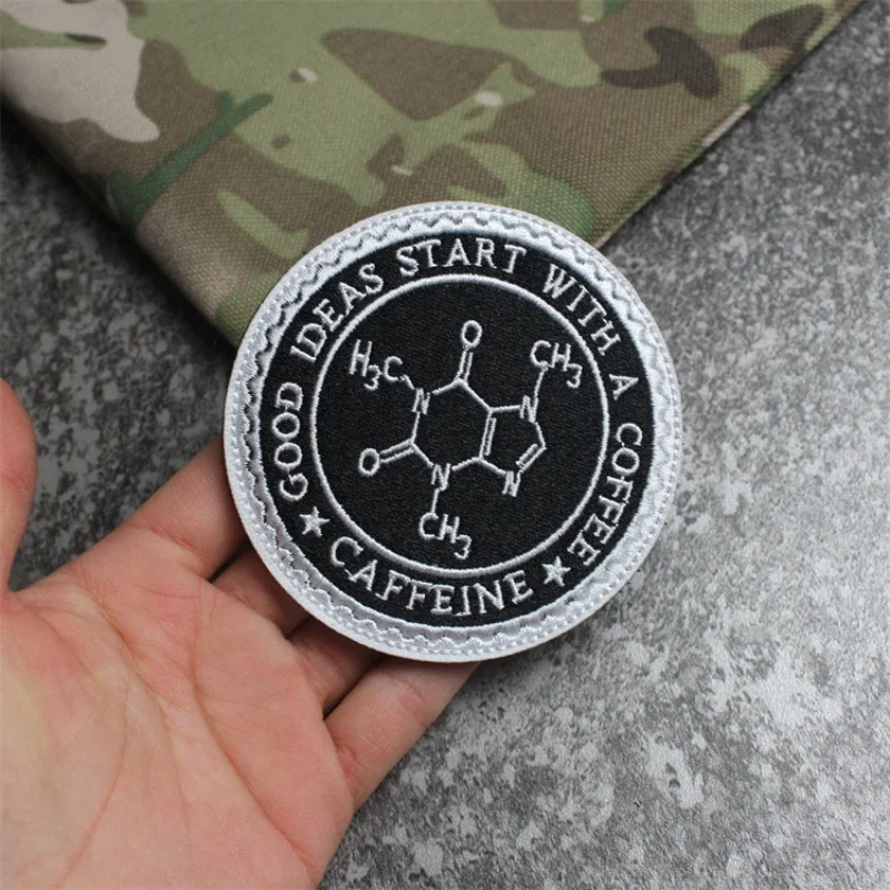 1Pcs Circular Chemical Molecule Morale Badge Backpack Sticker Creative and Exquisite Embroidery Magic Armband Personalized Patch