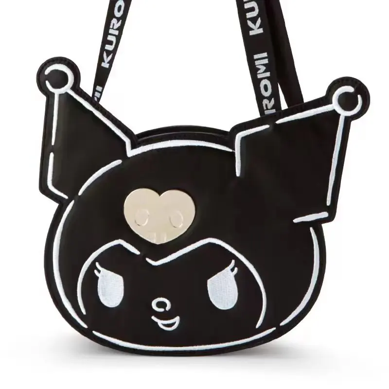 

Cartoon Cute Girl Heart Black Embroidered Kulomi PU Leather Three-dimensional Shape Shoulder Bag Crossbody Bag