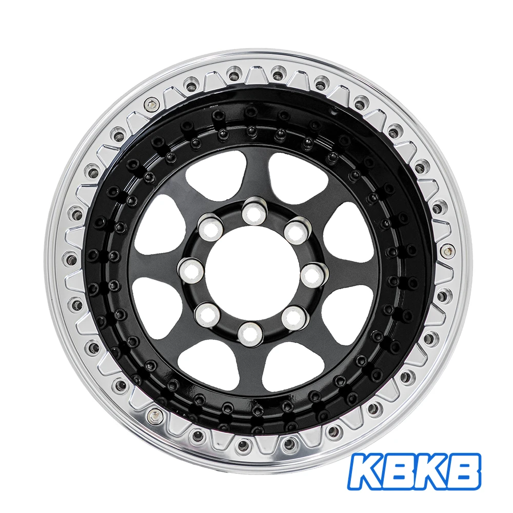 Double Anti-Drop Beadlock Wheel 6x135 6x139.7 Heavy Duty Cast Alloy Rim For Jeep Wrangler 4x4
