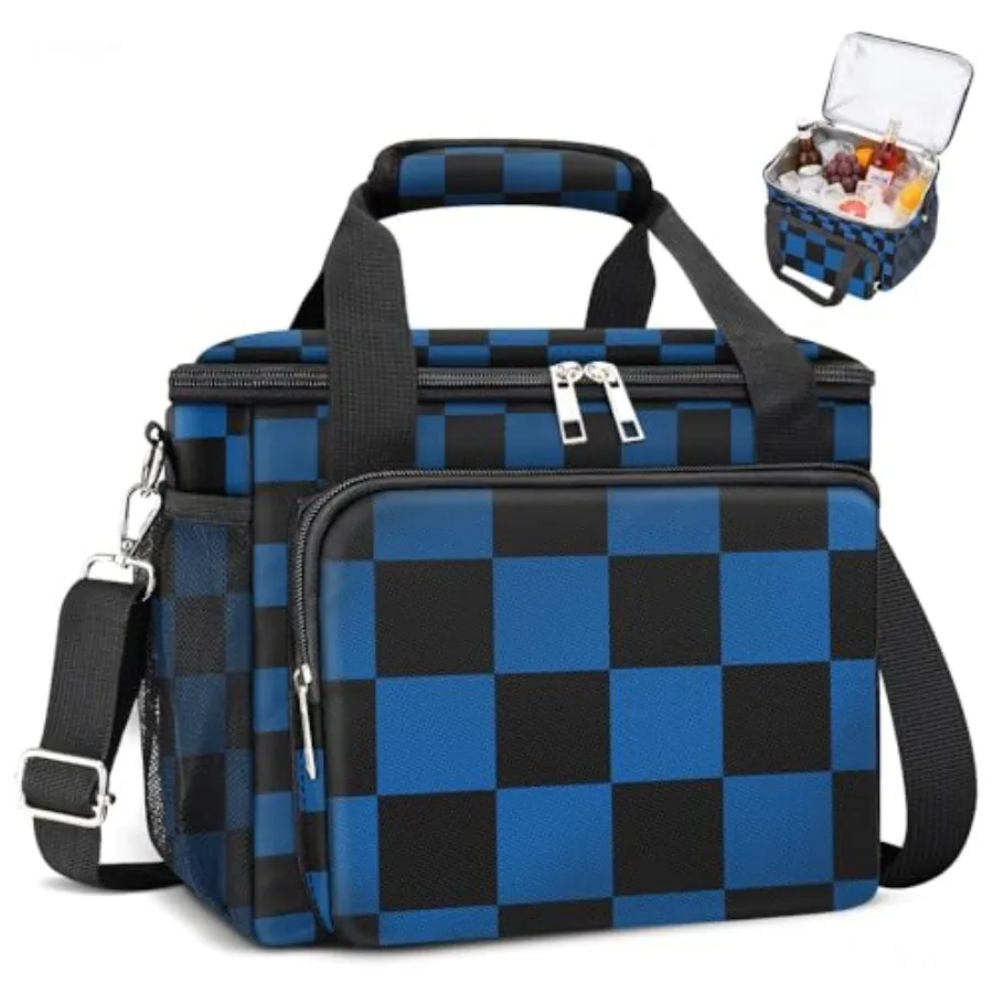 

Insulated Lunch Box for Men and Women, Leakproof Lunch Bag Cooler Bag with 4 Pockets, Heavy Duty Lunch Bags Men Cooler Bags for