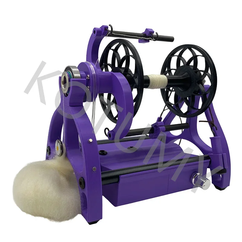 Household Mini Electric Spinning Wheel Installation-free Speed Adjustable 0-800 RPM Textile Dog Hair Wool Cotton Single Strand W