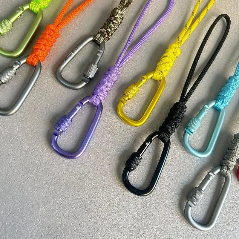 1 Piece Woven Rope Keychain With Metal Outdoor Emergency Rope Sports Circular Design Fit For Backpacks And Gift Labels