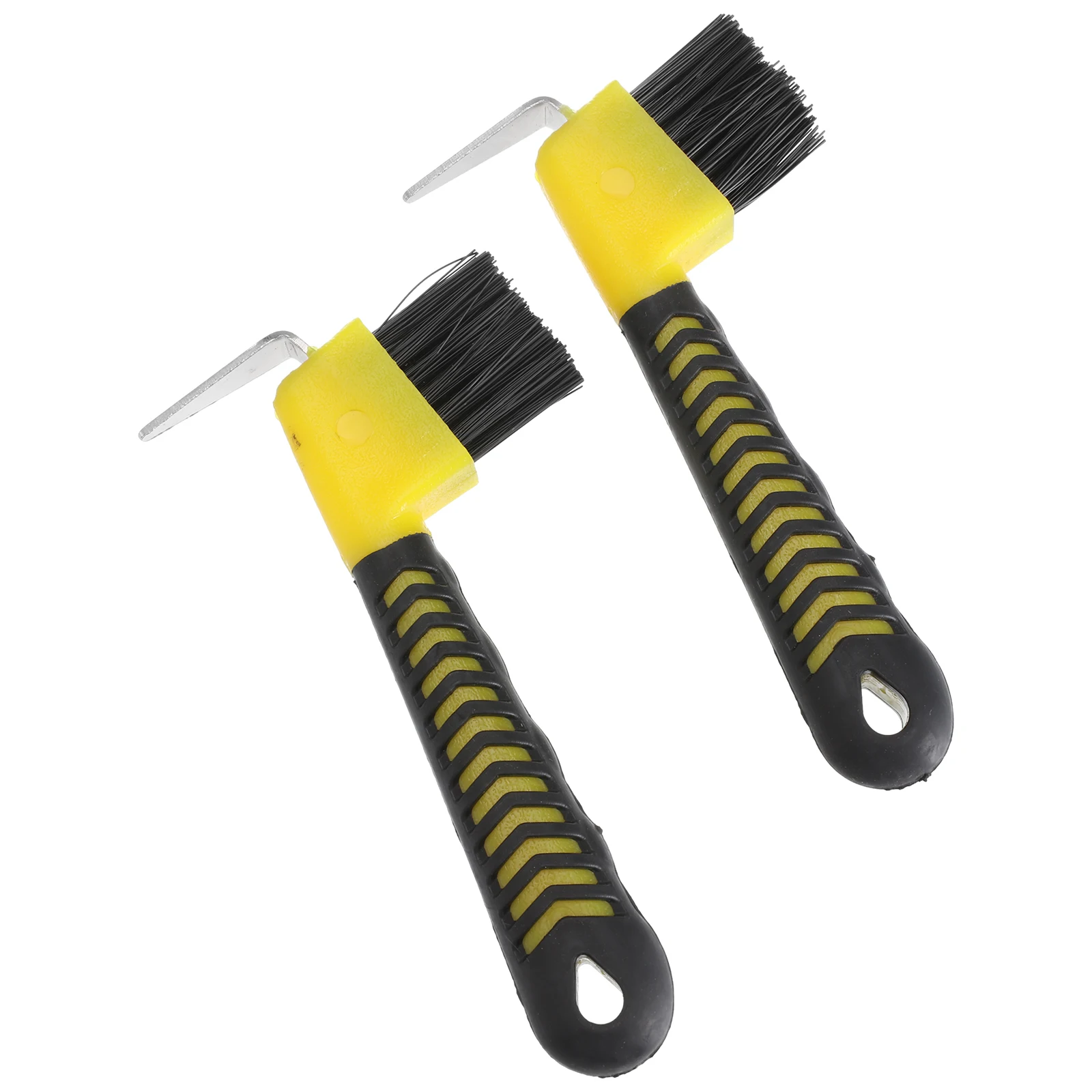 

2pcs Horse Hoof Pick Cleaning Brush Durable Stainless Steel Non Slip Rubber Grip Handle Grooming Tool for Hoof Care
