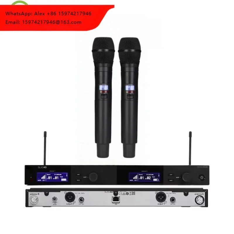 High Quality 2-Channel True Diversity UHF Wireless Handheld System SLXD4D Ksm9 Beta87 S58 Ksm8 Dynamic Metal Microphone