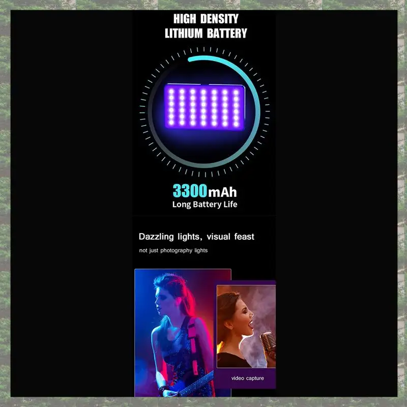 

2500K-9000K LED RGB Camera Light Color Output Video Light Kit Dimmable Panel Light Rechargeable LED Light White Easy To Use