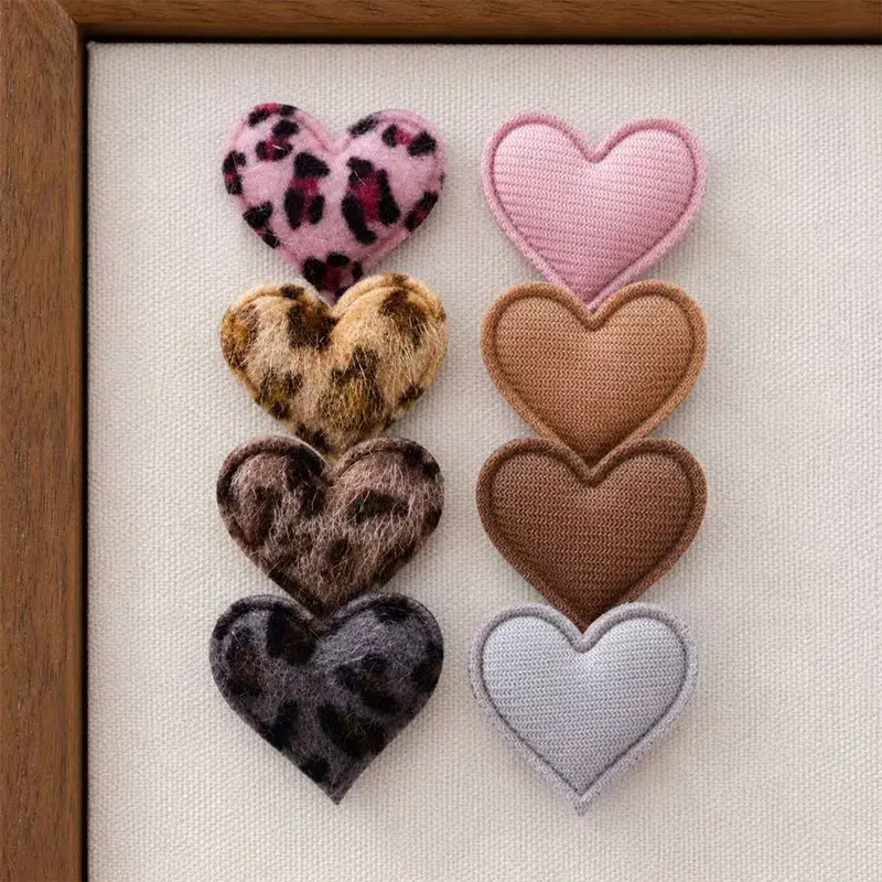 80 Stück Leopardenmuster-Haaraccessoires in Herzform, 3,2 x 3,4 cm, Haarspangen, Haarnadeln, Schleifen, Dekorationen für Kleidung und Accessoires. – Detail 5