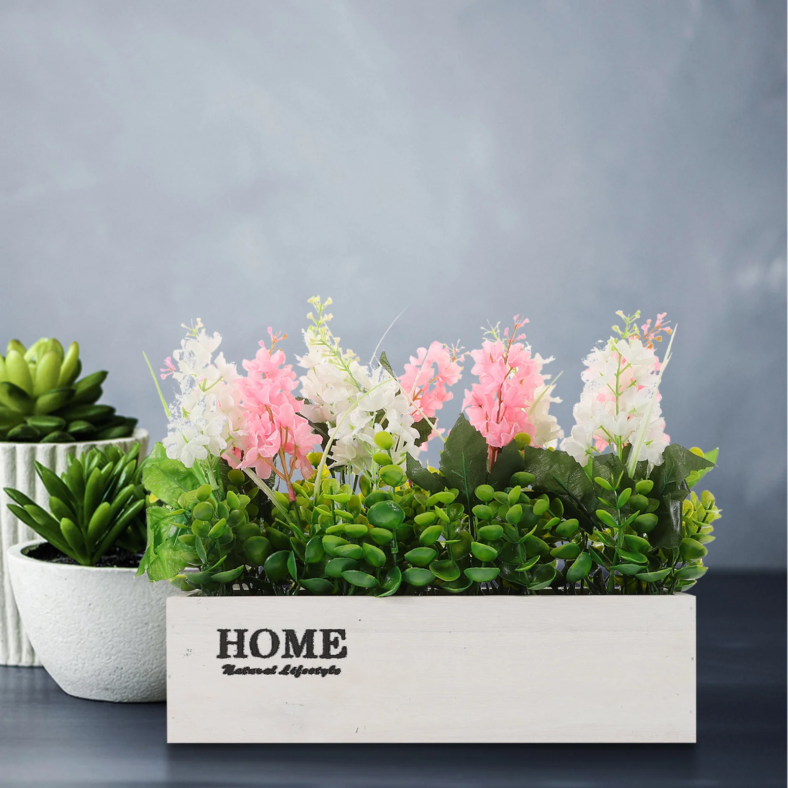 

Fake Potted Hyacinth Plants Artificial Flower Arrangement in Modern Pot for Living Room Bedroom Office Table Decor Long-Lasting