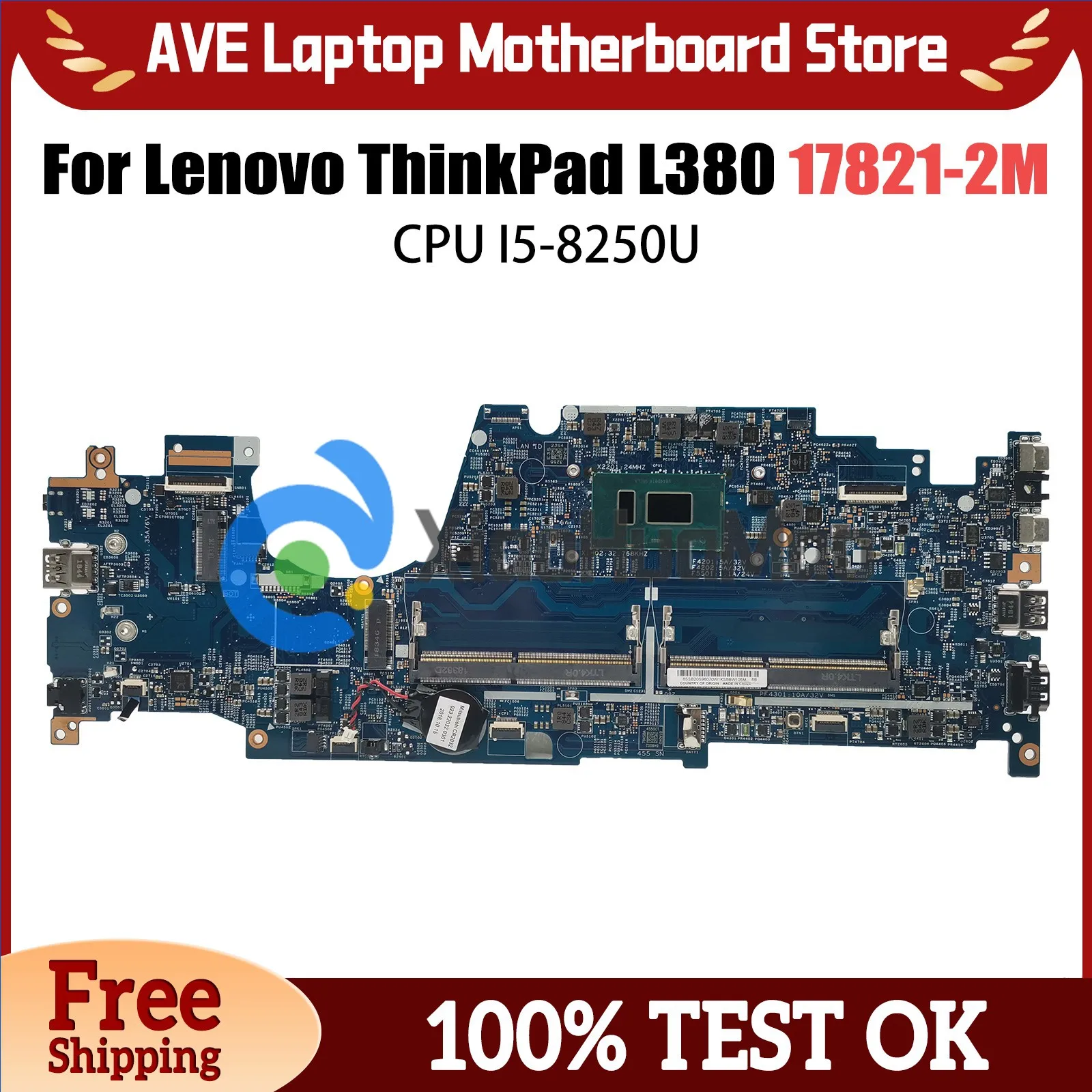 

02HM000 01LW954 02HM023 For Lenovo ThinkPad L380 Notebook Motherboard LKL-1 MB 17821-2M 448.0CT04.002M With CPU I5-8250U