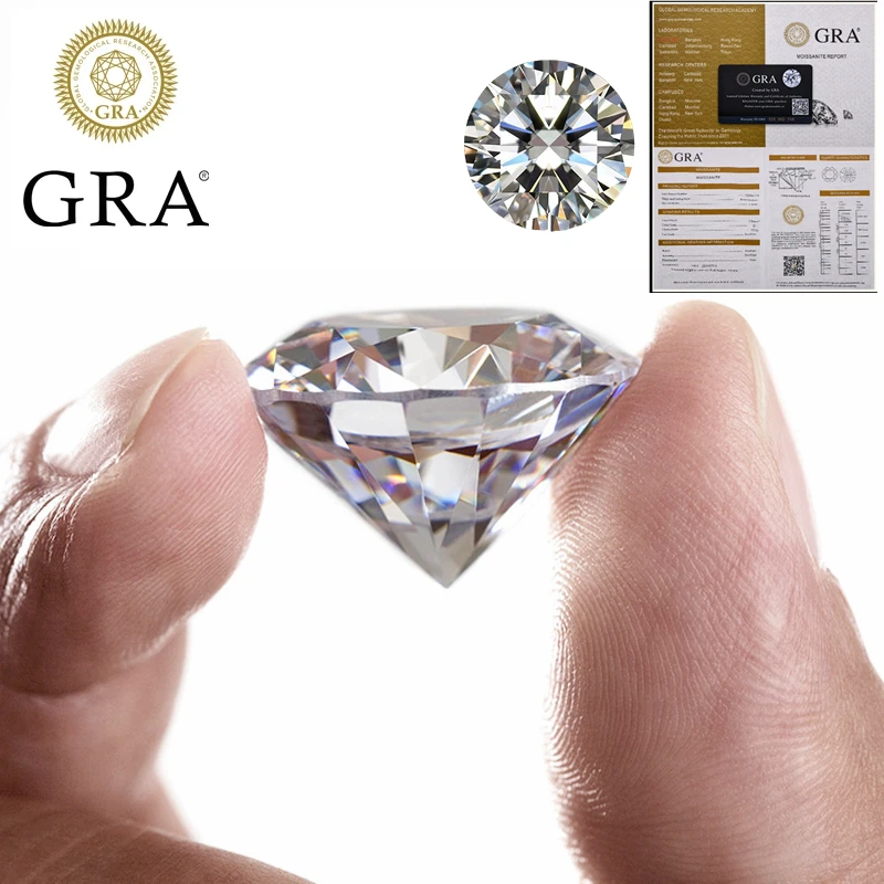 

Pretty Moissanite Stone D Color VVS1 Round Cut With Report Wholesale Moissanite Loose Gemstones Jewelry Making