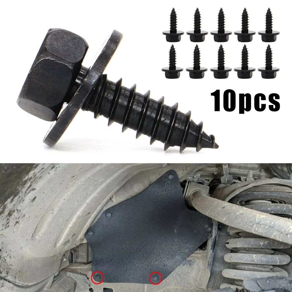 

10x Metal Black For Toyota Bumper Mudguard Splash Seal Shield Rivet Clip Bolt Screw Fastener Universal Auto Interior Accessory