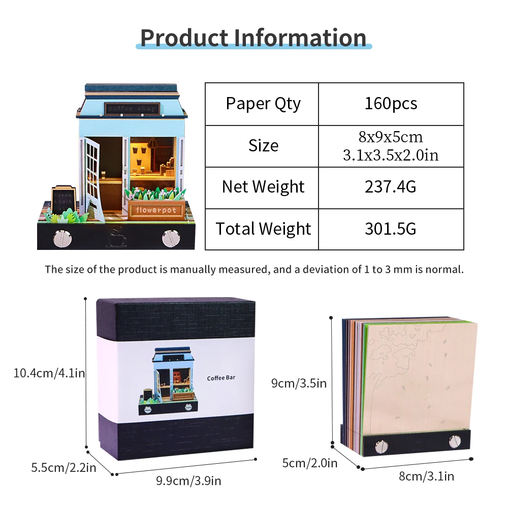 Desktop Ornaments Creative Gifts Three-Dimensional Sticky Notes Cafe Paper Sculpture Model Gift Ideas