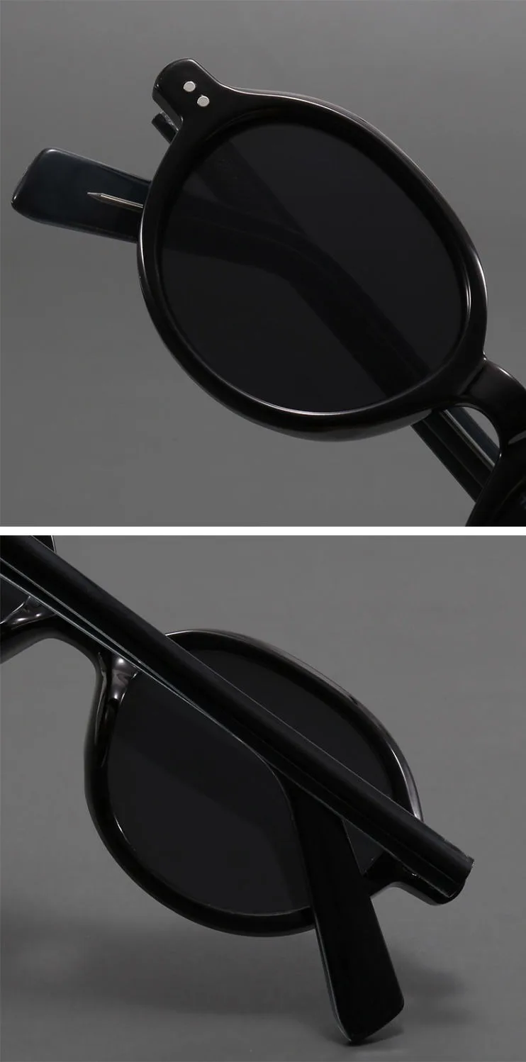 Kleine runde Sonnenbrille aus Acetat, polarisiert, für Herren, japanisch, Unisex, ovale Sonnenbrille, Damen, Retro, TR90-Acetat, Herren – Detail 2
