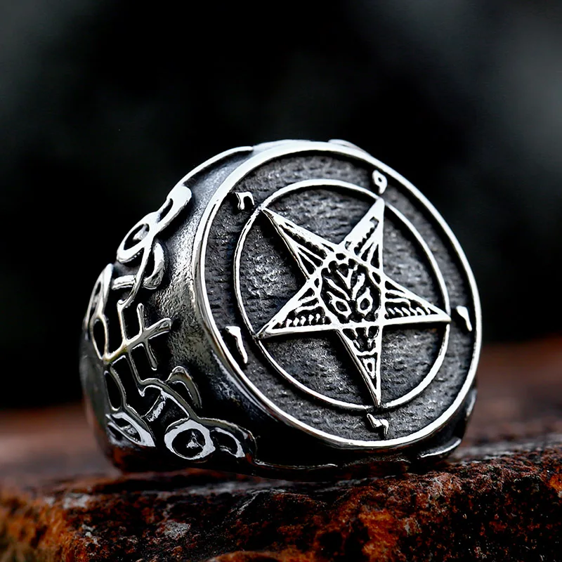 Beier 316L Stainless Steel Fallen angel Lucifer Satan Signet Ring Messenger of hell satan Personality Fashion Jewelry BR8-757