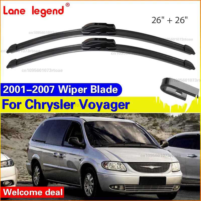 

Car Wiper Blade Blades For Chrysler Voyager 2001-2007 26"+26" Windshield Windscreen Clean Rubber Cars Wipers Accessories
