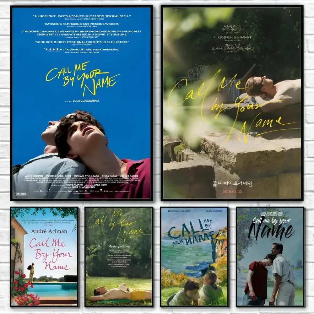 اتصل بي باسمك ملصق الفيلم المقاوم للماء لزجة جدار الفن طباعة لغرفة النوم بار ديكور المنزل الجمالي