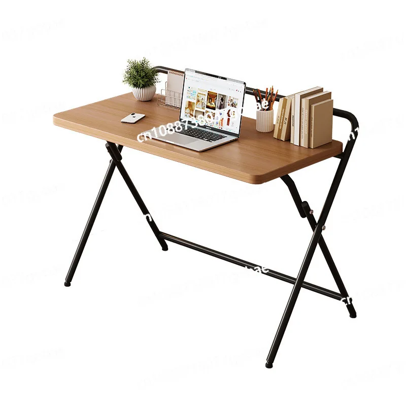 

Foldable desk household simple solid wood lifting bedside table