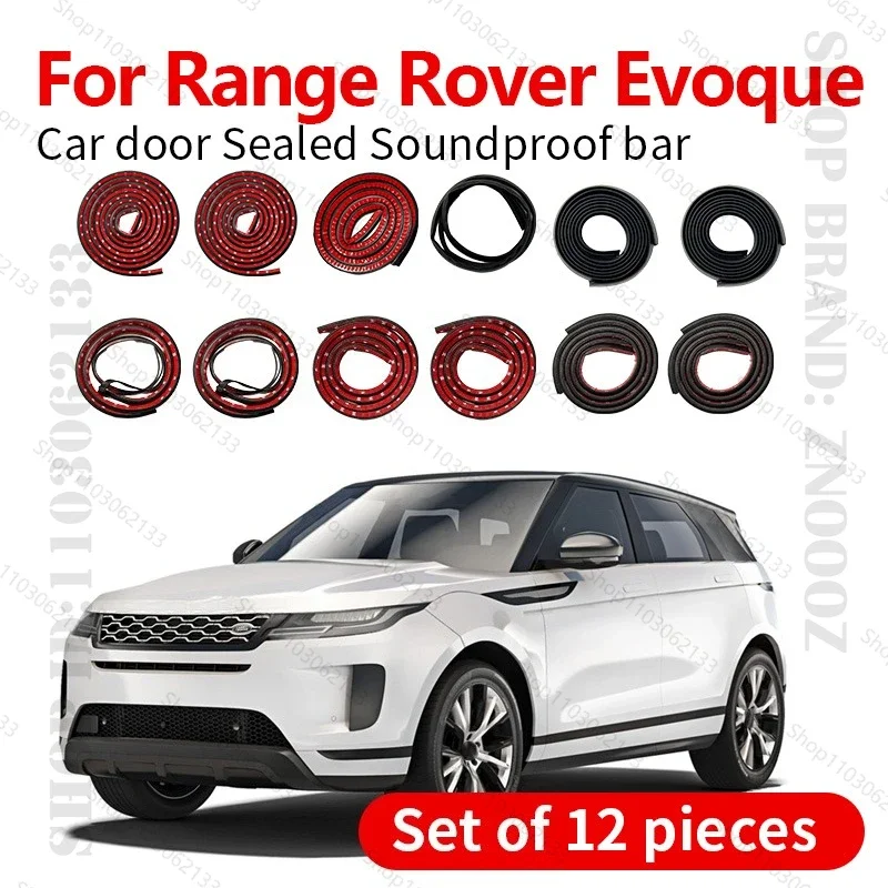 Car Door Strip Rubber Double Layer Sealing Protector Soundproof Dustproof Seal Strip 12PCS  For Land Rover Range Rover Evoque