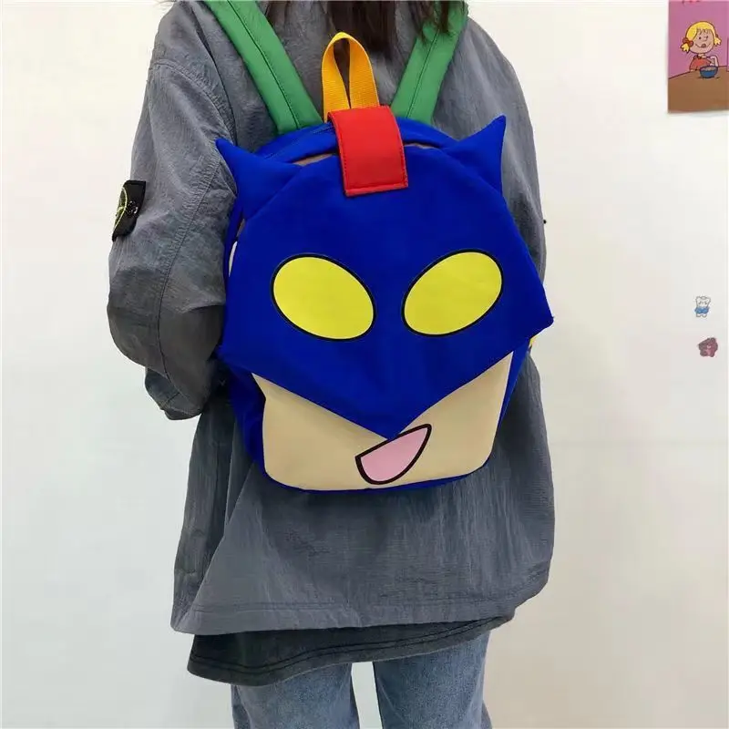 Kawaii Crayon Shin-Chan Action Kamen Face Changing Backpack Cute Cartoon Children Kindergarten School Bag Portable Storage Bag