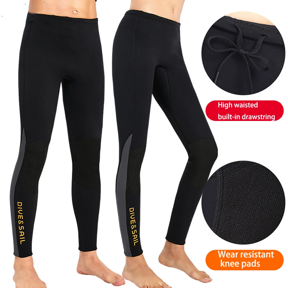 

Men Women 3mm Black Neoprene Wetsuit Pants Scuba Diving Snorkeling Surfing Swimming Warm Long Trousers Legging Tights Full Bodys