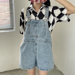 Blue Denim Shorts Female 2023 Summer Loose Wide Leg Shorts Korean Jumpsuit Shorts For Women