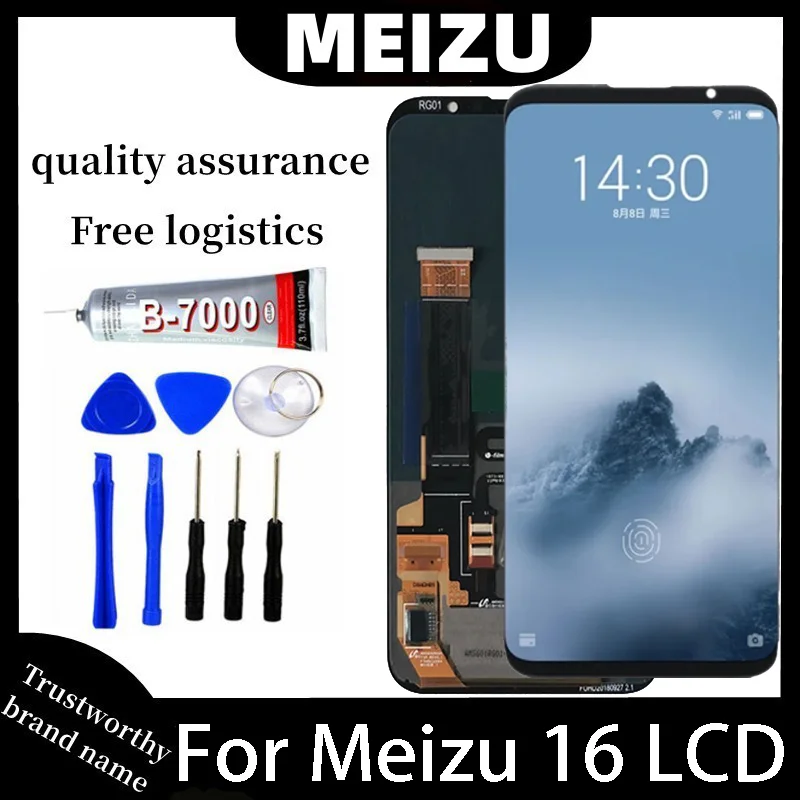 

100% Tested 6.0" AMOLED For Meizu 16 16th LCD Display Screen Touch Panel Digitizer For Meizu16 16th M882H M882Q LCD