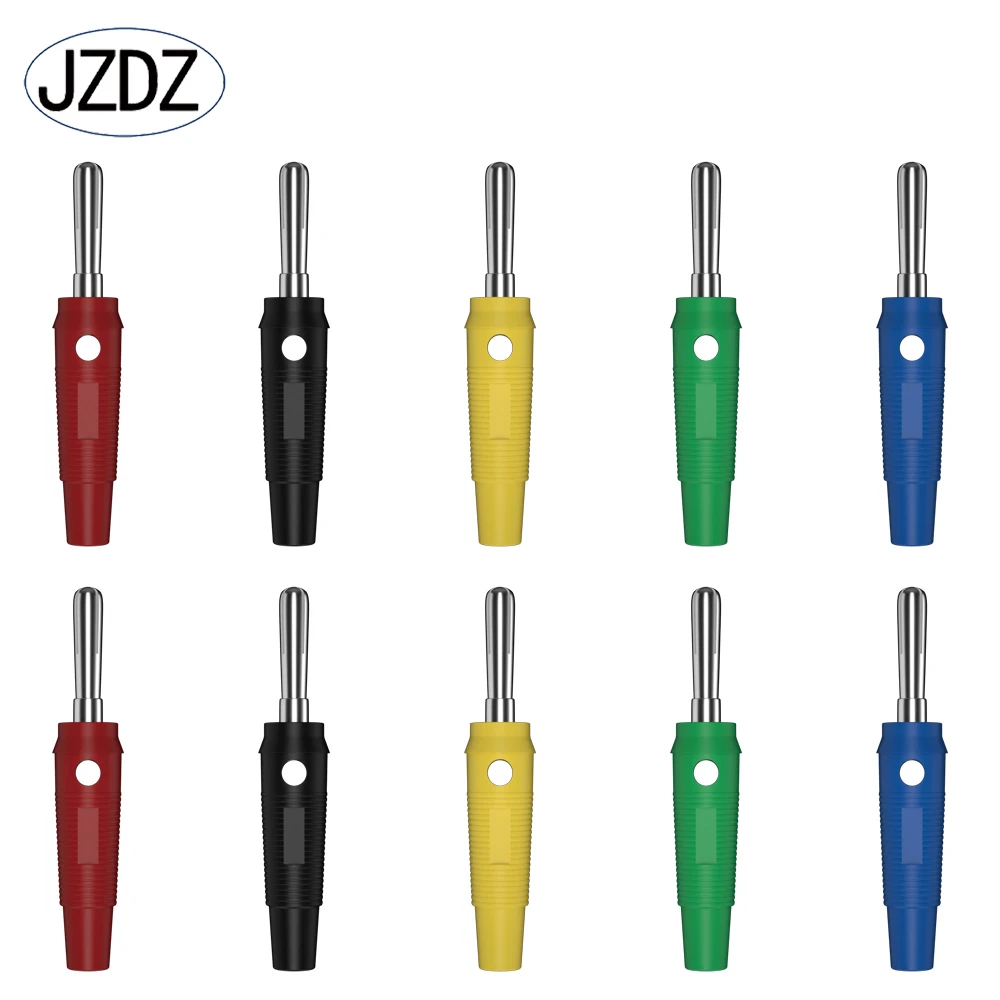 JZDZ 10PCS 4MM Copper Nickel Plated Banana Plug Can be Connect Test Probes For Speaker AmplifierJ.10021