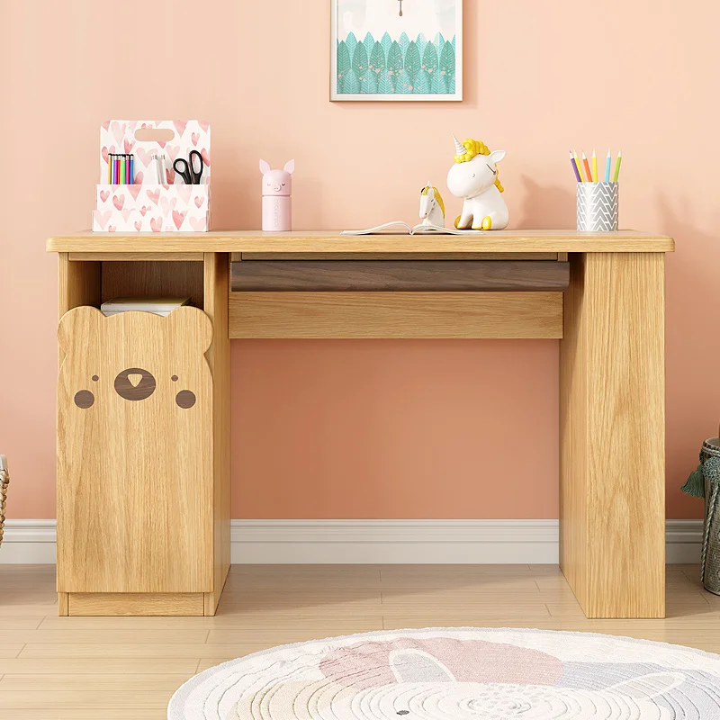 Cartoon Desk Modern Minimalist Bedroom Study Table Environmental Protection with Bookshelf Student Economical Writing Desk Desk