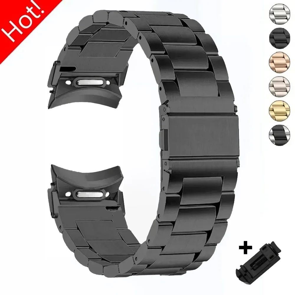 

No Gaps Quick Fit Stainless Steel Strap For Samsung Galaxy 6 5 4 44 40mm 5Pro 45mmFor Galaxy Watch 6 Classic 43 47mm Bracelet